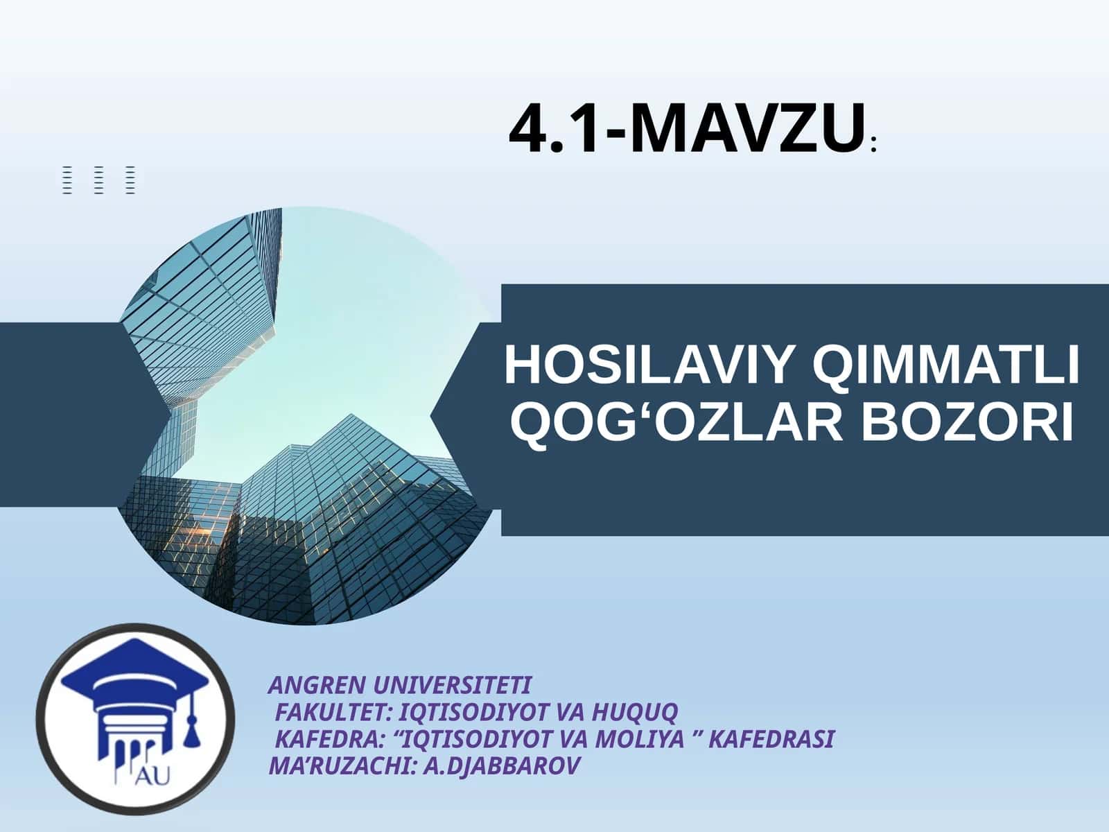 HOSILAVIY QIMMATLI QOG‘OZLAR BOZORI