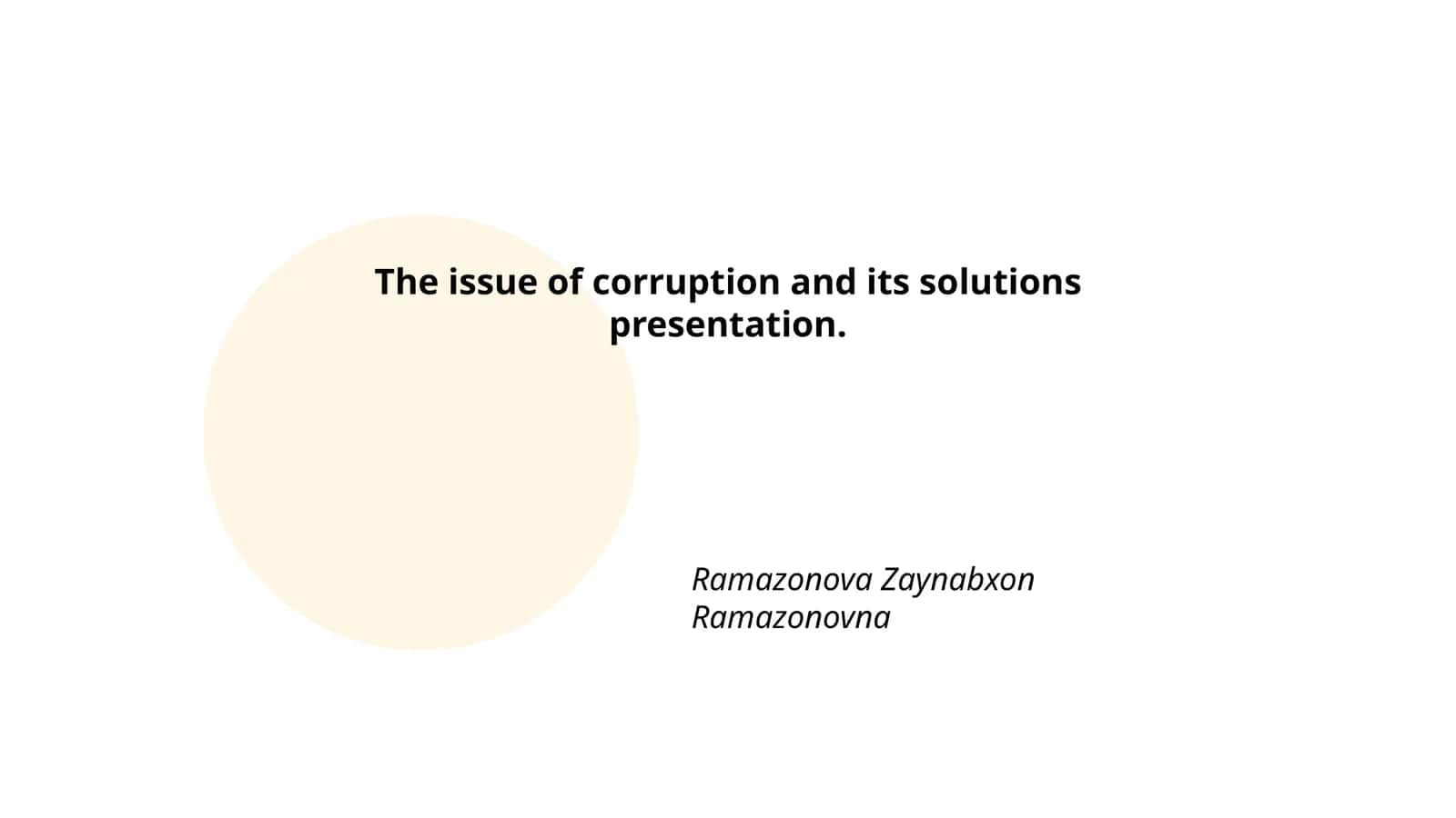 The issue of corruption and its solutions presentation