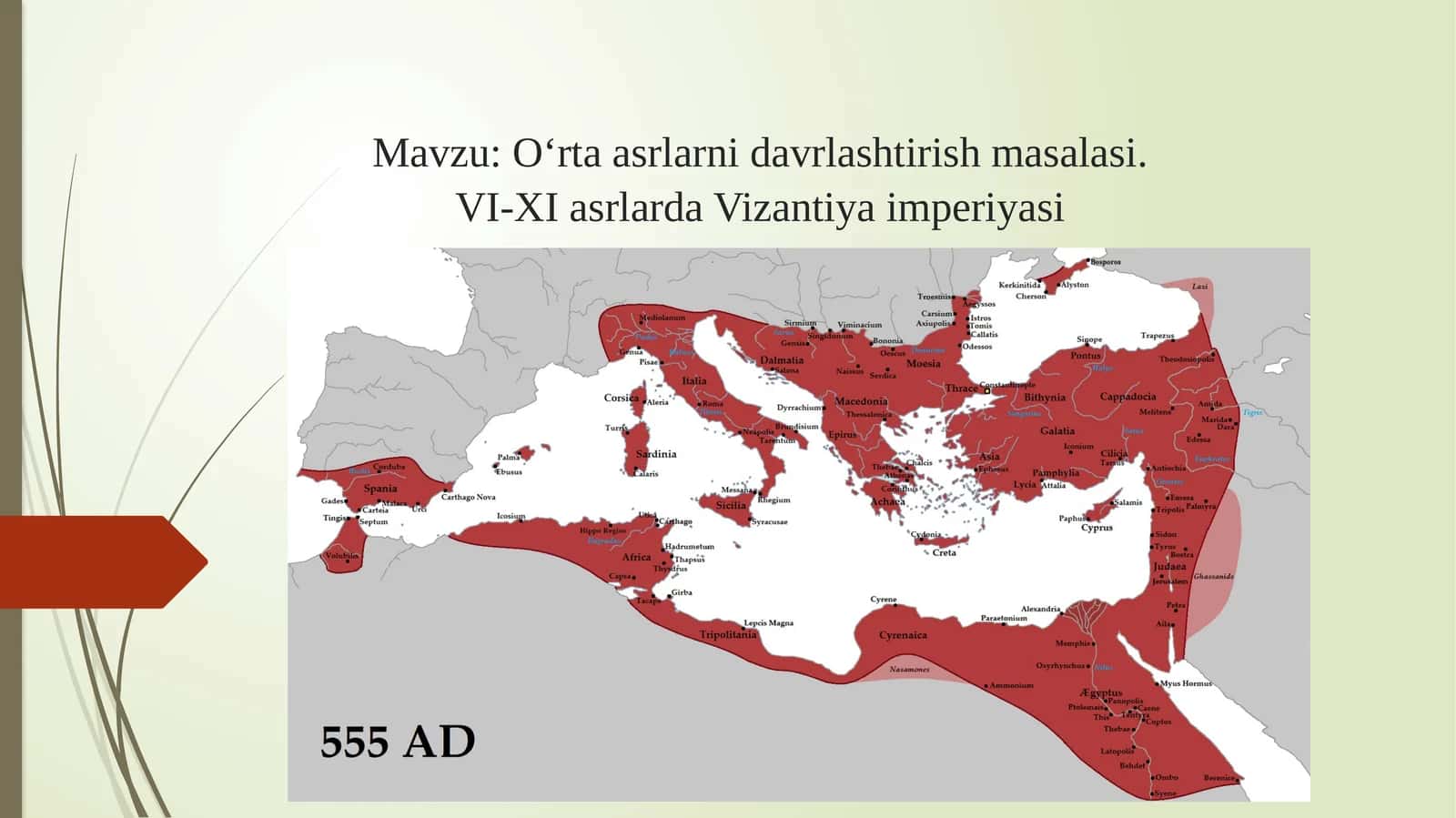 O‘rta asrlarni davrlashtirish masalasi.VI-XI asrlarda Vizantiya imperiyasi