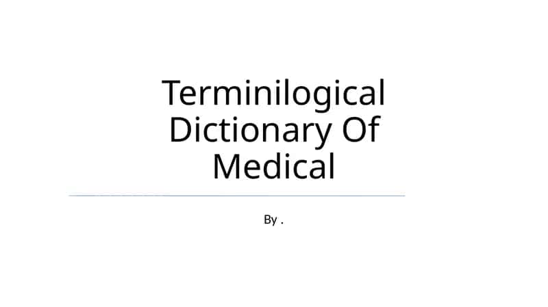 Terminologik Tibbiy Lug'at