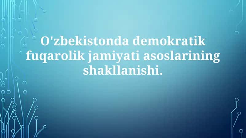 O'zbekistonning demokratik islohotlari (2017-hozir)
