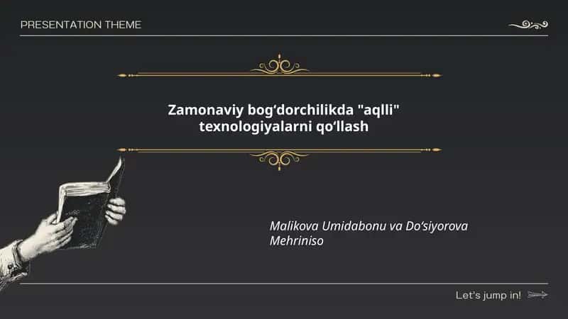 Zamonaviy bogʻdorchilikda "aqlli" texnologiyalarni qoʻllash
