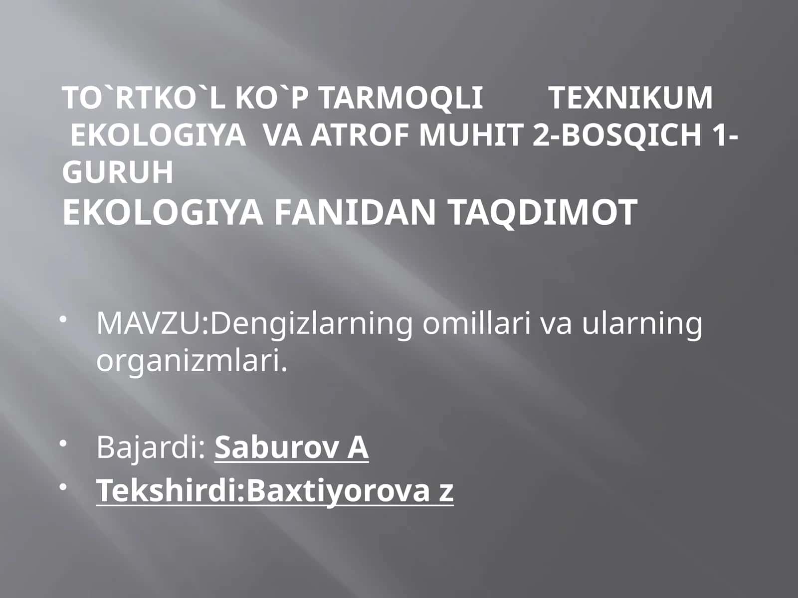 EKOLOGIYA
