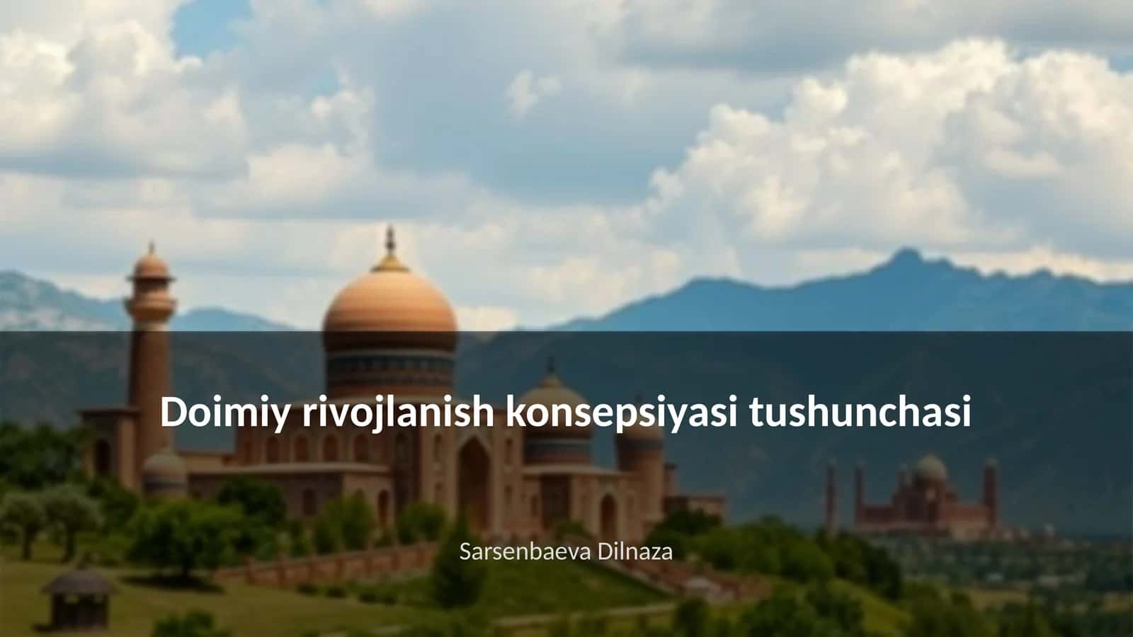 Doimiy rivojlanish konsepsiyasi tushunchasi