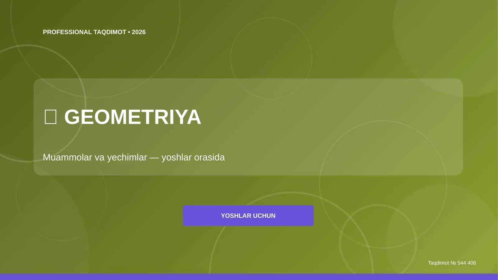 Geometriya: muammolar va yechimlar (yoshlar orasida)