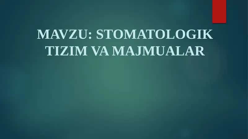 Stomatologiya