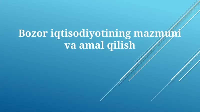 Bozor iqtisodiyoti
