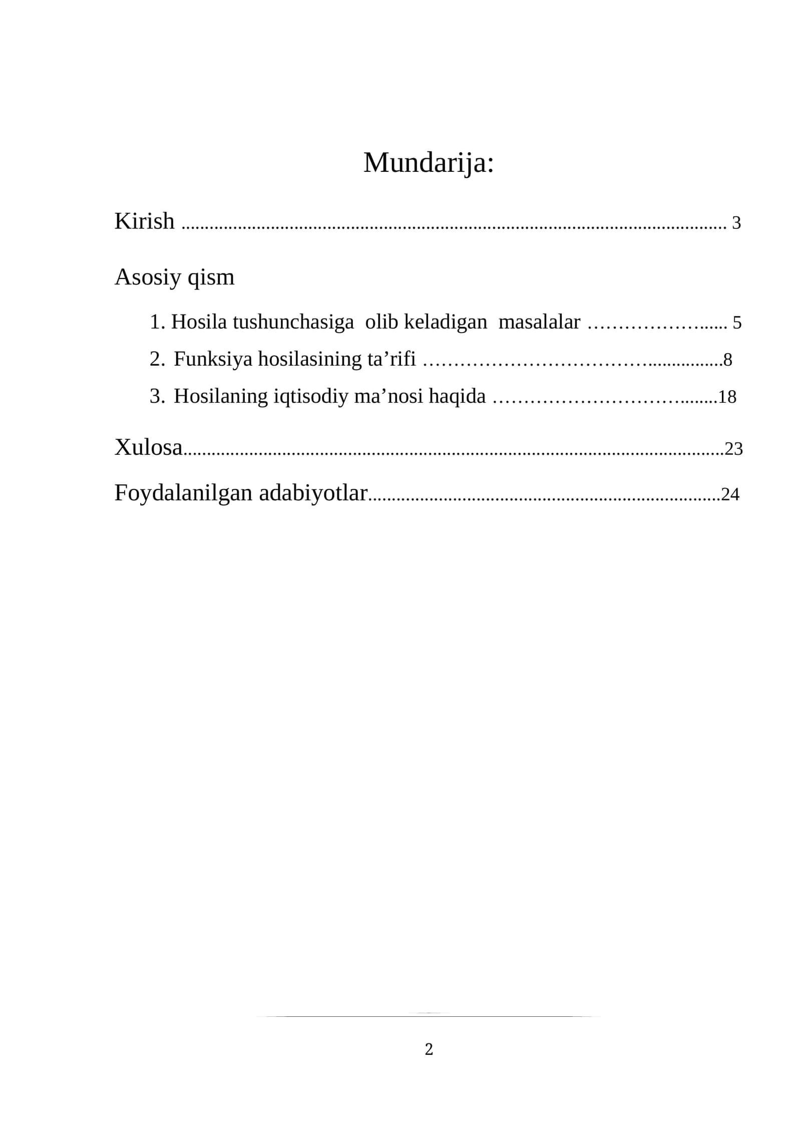 Matematika fanining rivojlanishi
