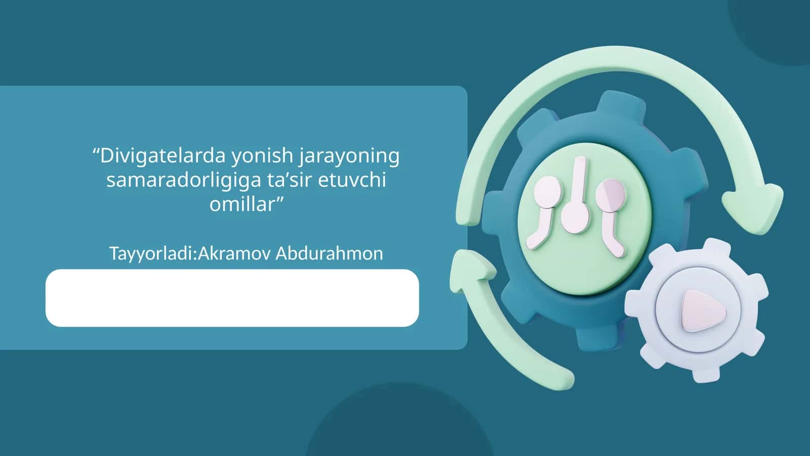 “Divigatelarda yonish jarayoning samaradorligiga taʼsir etuvchi omillar”