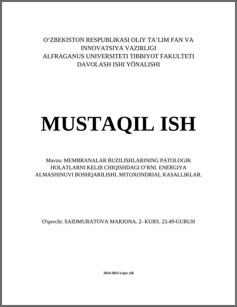 Membranalar buzilishlari