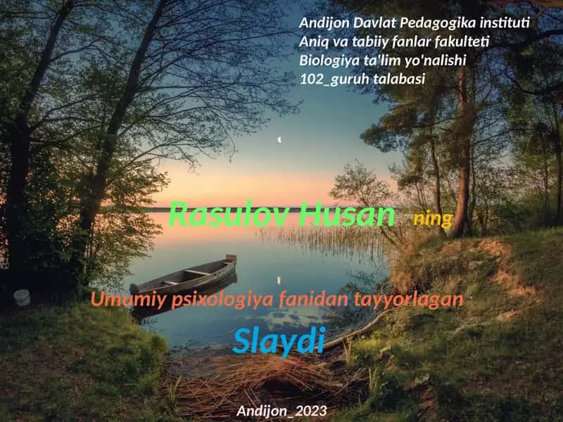 O’smirlik davrida psixik rivojlanish xususiyatlari slaydi