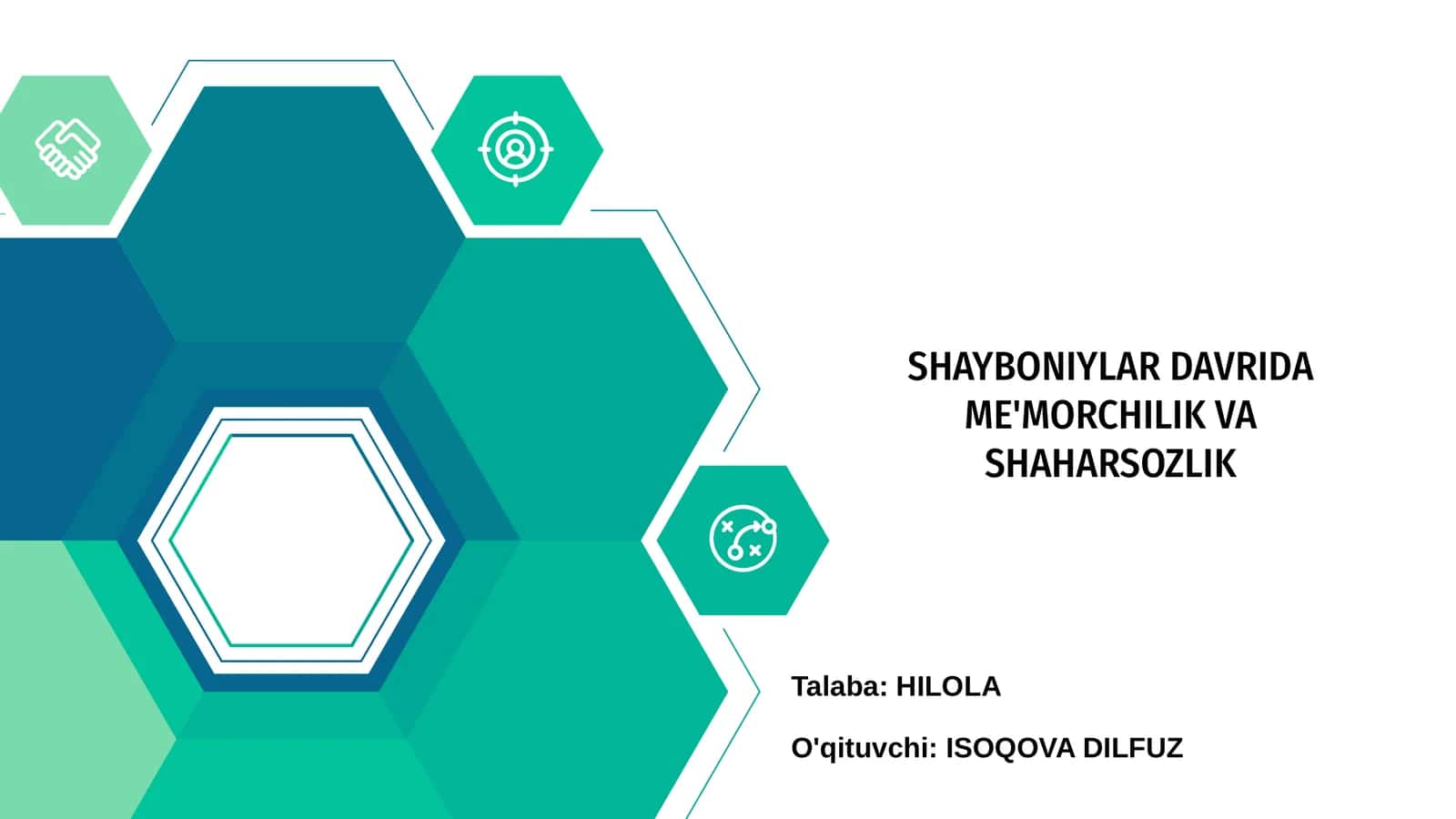 SHAYBONIYLAR DAVRIDA ME'MORCHILIK VA SHAHARSOZLIK