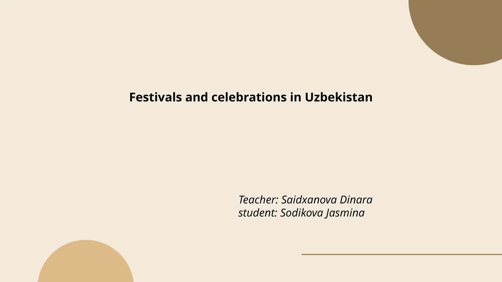 Festivals and celebrations in Uzbekistan