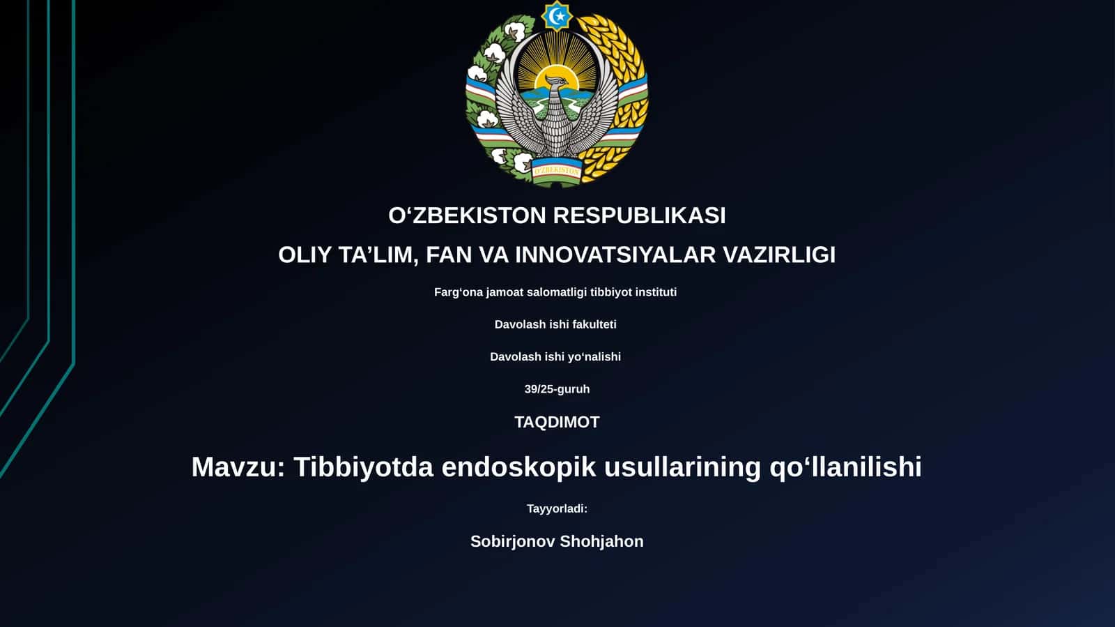 Tibbiyotda endoskopik usullarining qoʻllanilishi