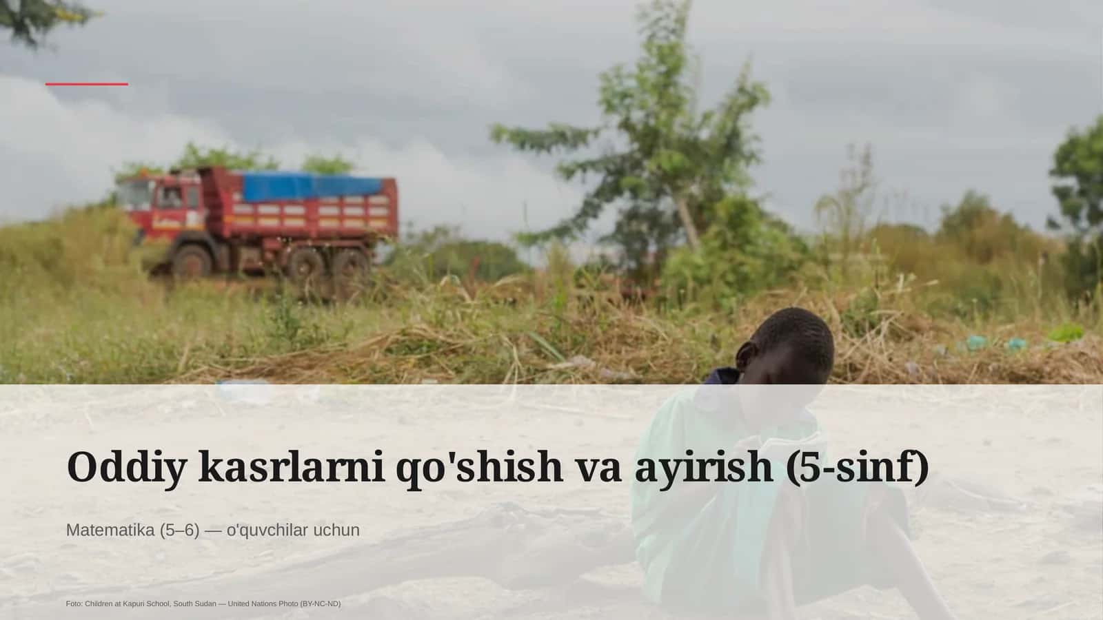 Oddiy kasrlarni qo'shish va ayirish (5-sinf)