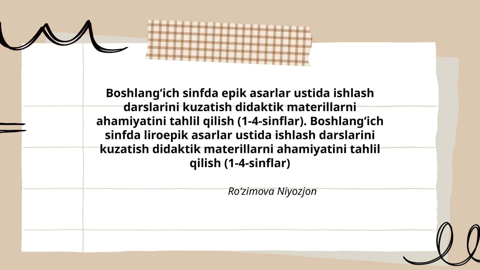 Ro‘zimova Niyozjon