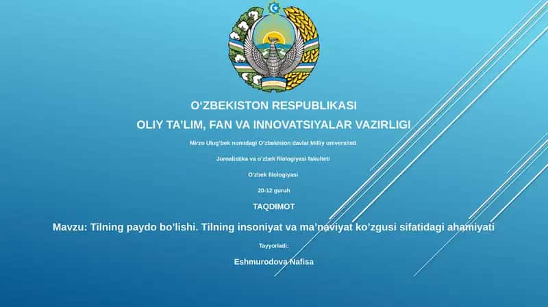 Tilning paydo bo'lishi