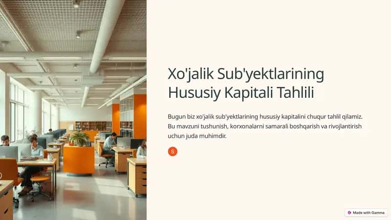 Hususiy Kapital Tahlili