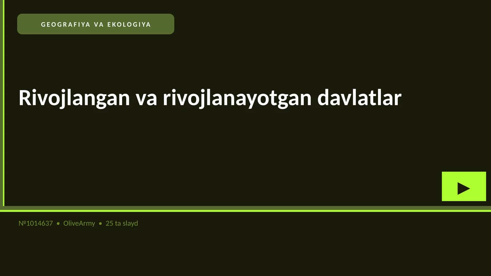 GEOGRAFIYA VA EKOLOGIYA