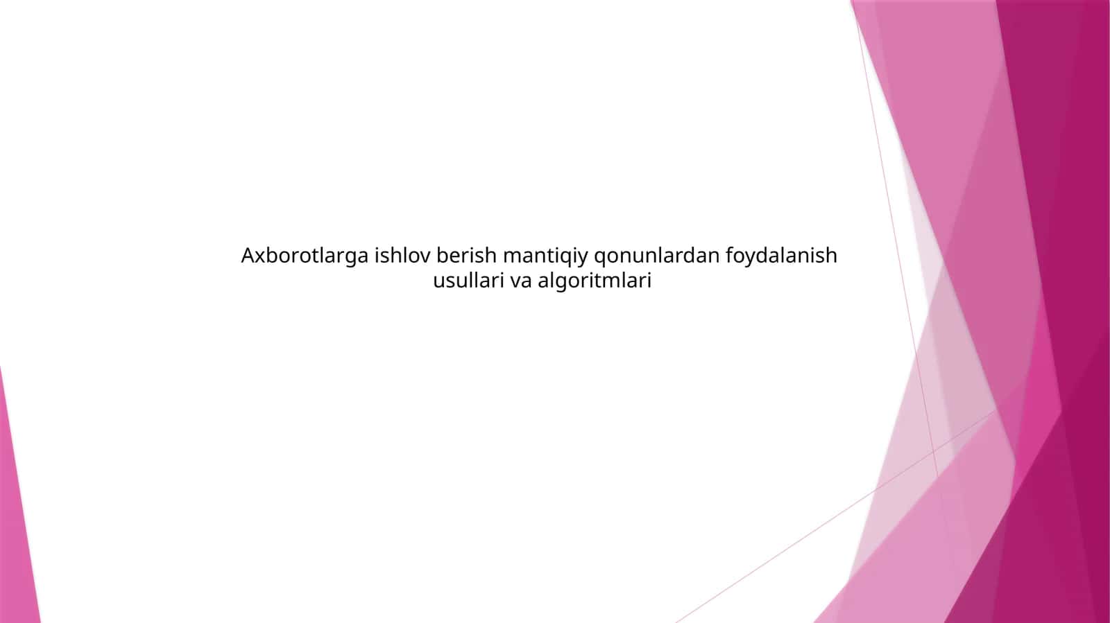 Kompyuterning bazaviy mantiqiy elementlari