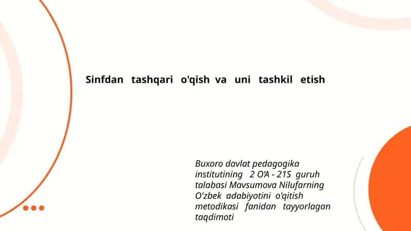 O'zbek adabiyotini o'qitish metodikasi