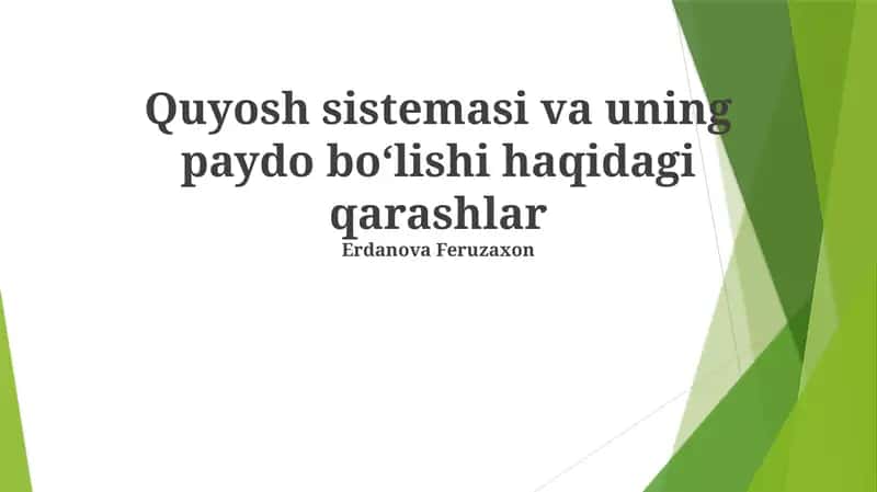 Quyosh tumanligi nazariyasi