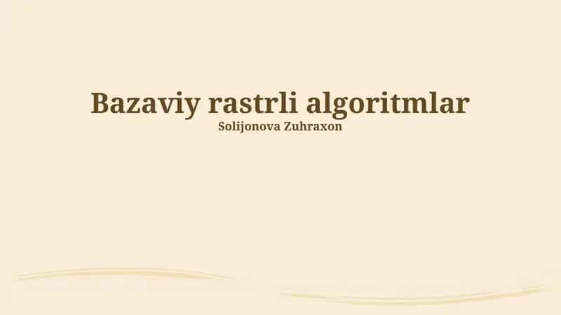 Bazaviy rastrli algoritmlar