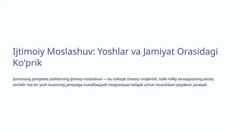 Ijtimoiy Moslashuv