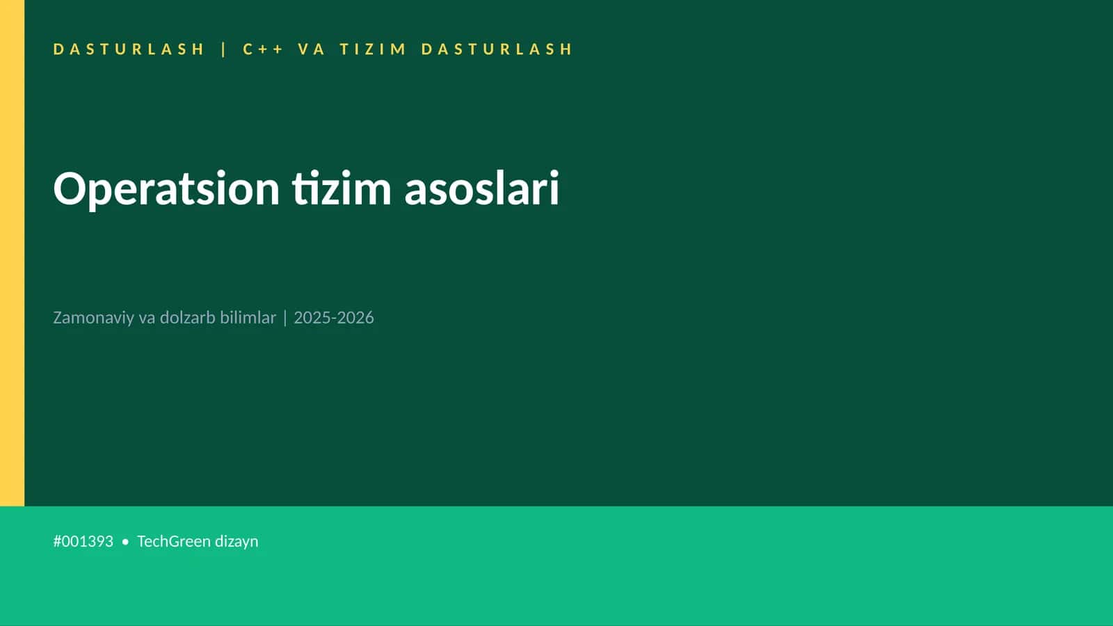 Operatsion tizim asoslari