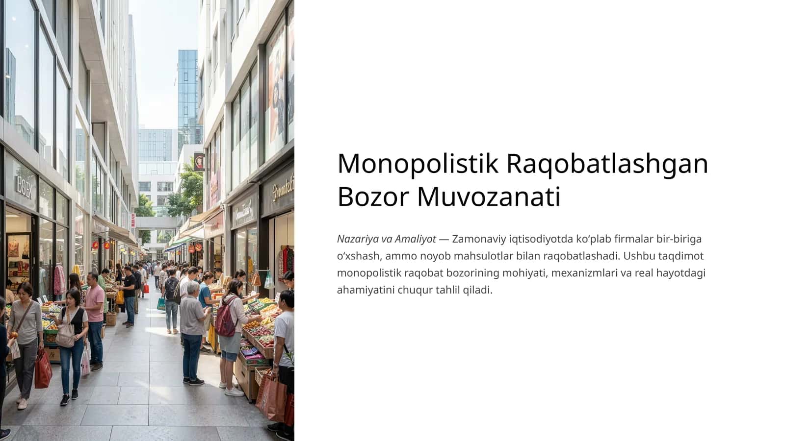 Monopolistik Raqobatlashgan Bozor Muvozanati