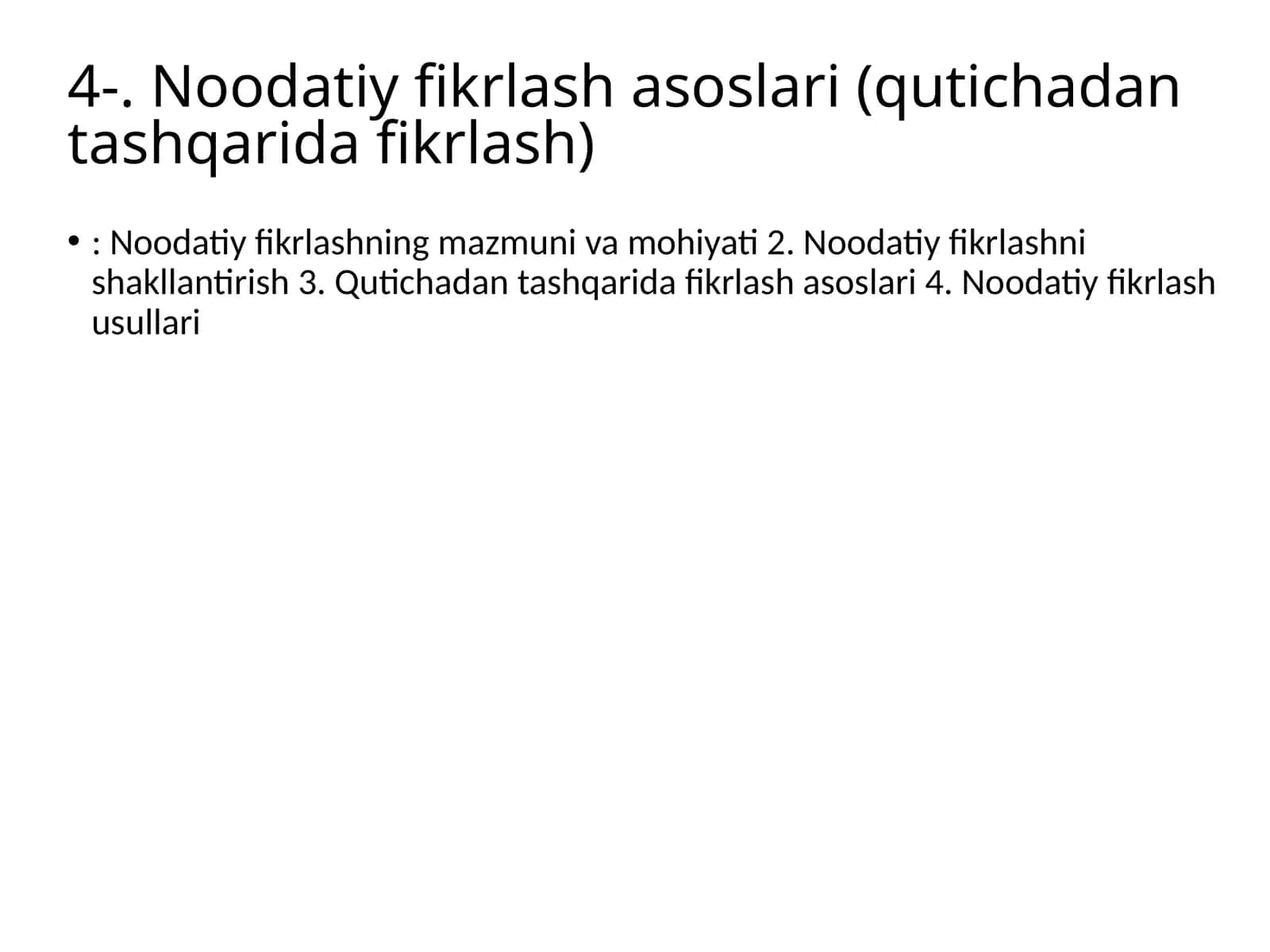 Noodatiy fikrlash asoslari