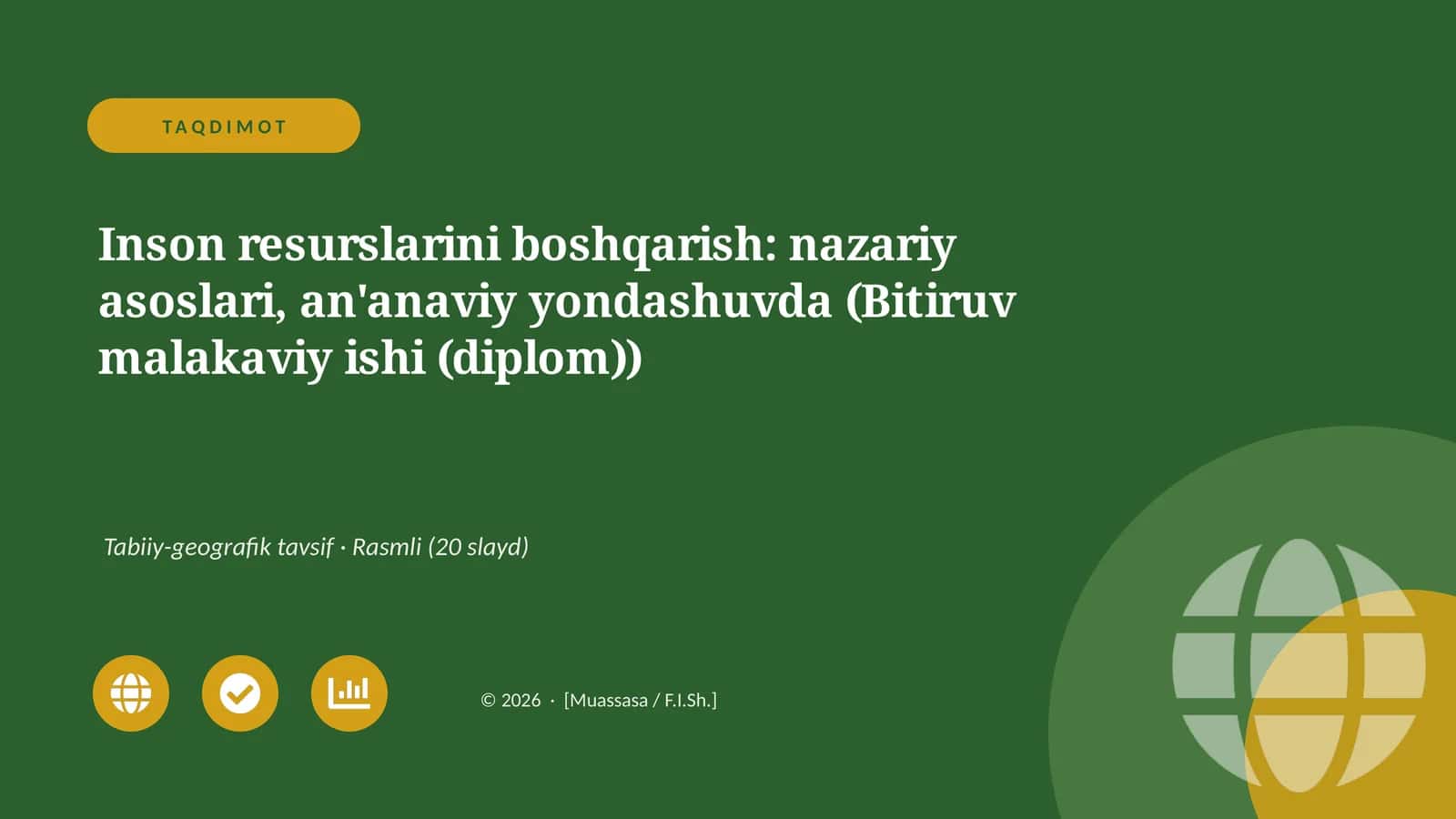 Inson resurslarini boshqarish: nazariy asoslari, an'anaviy yondashuvda (Bitiruv malakaviy ishi (diplom))
