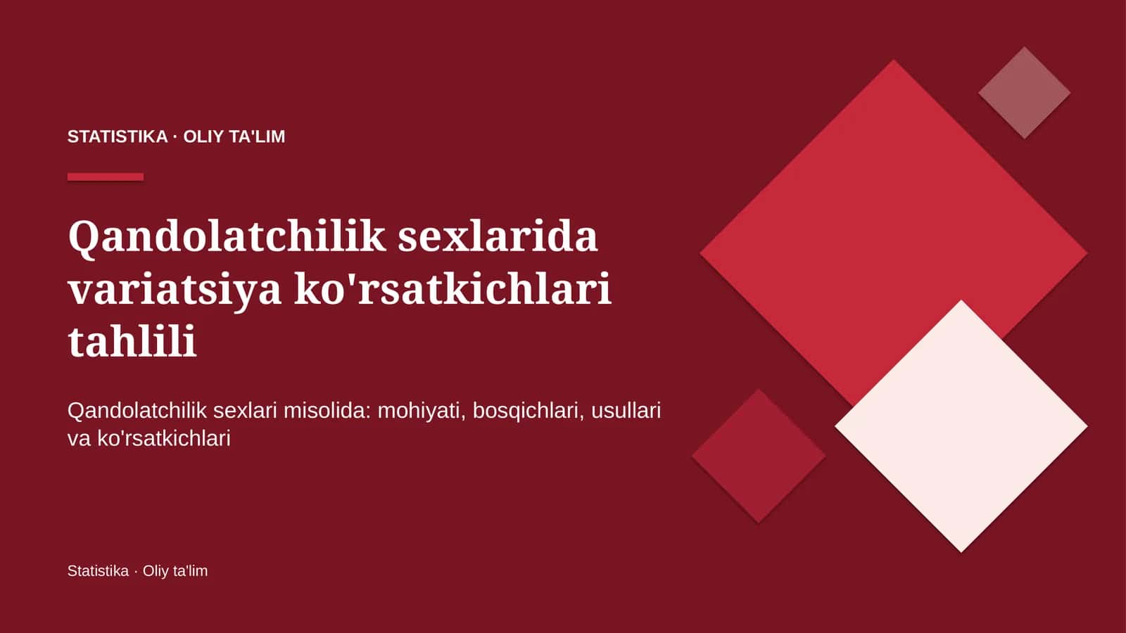 qandolatchilik sexlarida variatsiya ko'rsatkichlari tahlili 9143