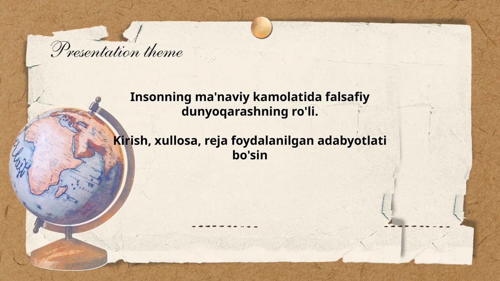 Insonning ma'naviy kamolatida falsafiy dunyoqarashning ro'li