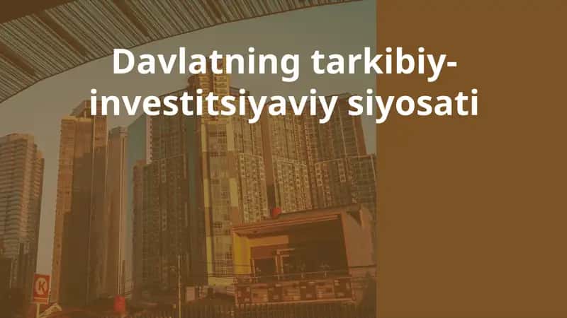 Davlatning tarkibiy-investitsiyaviy siyosati