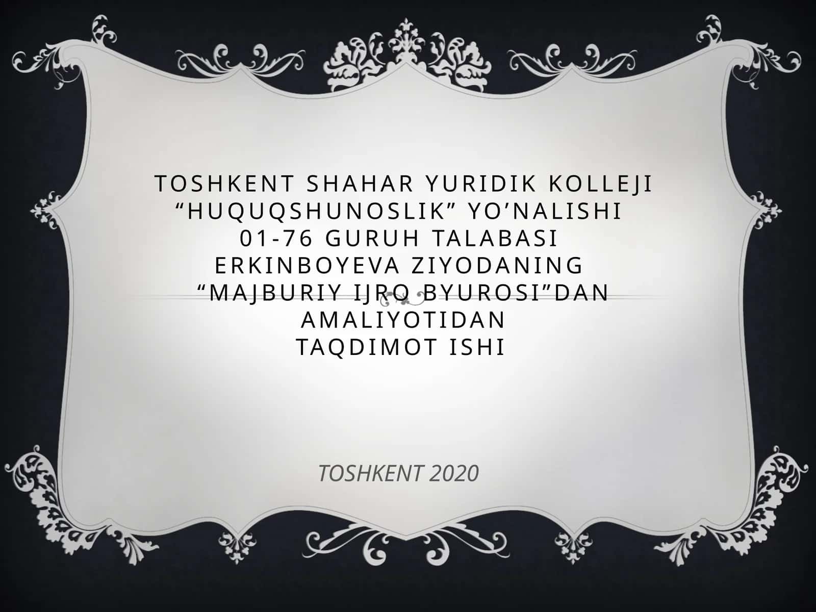 “MAJBURIY IJRO BYUROSI” DAN AMALIYOTIDAN TAQDIMOT ISHI