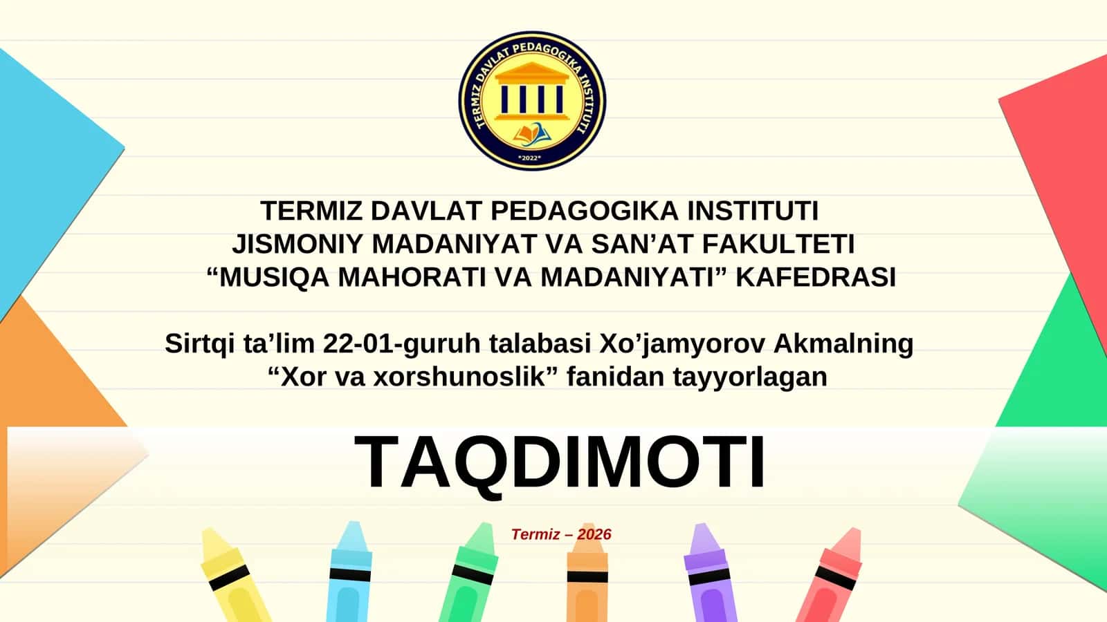 Xor sahna madaniyati - joylashuv, ijro etikasi, chiqish tayyorgarligi