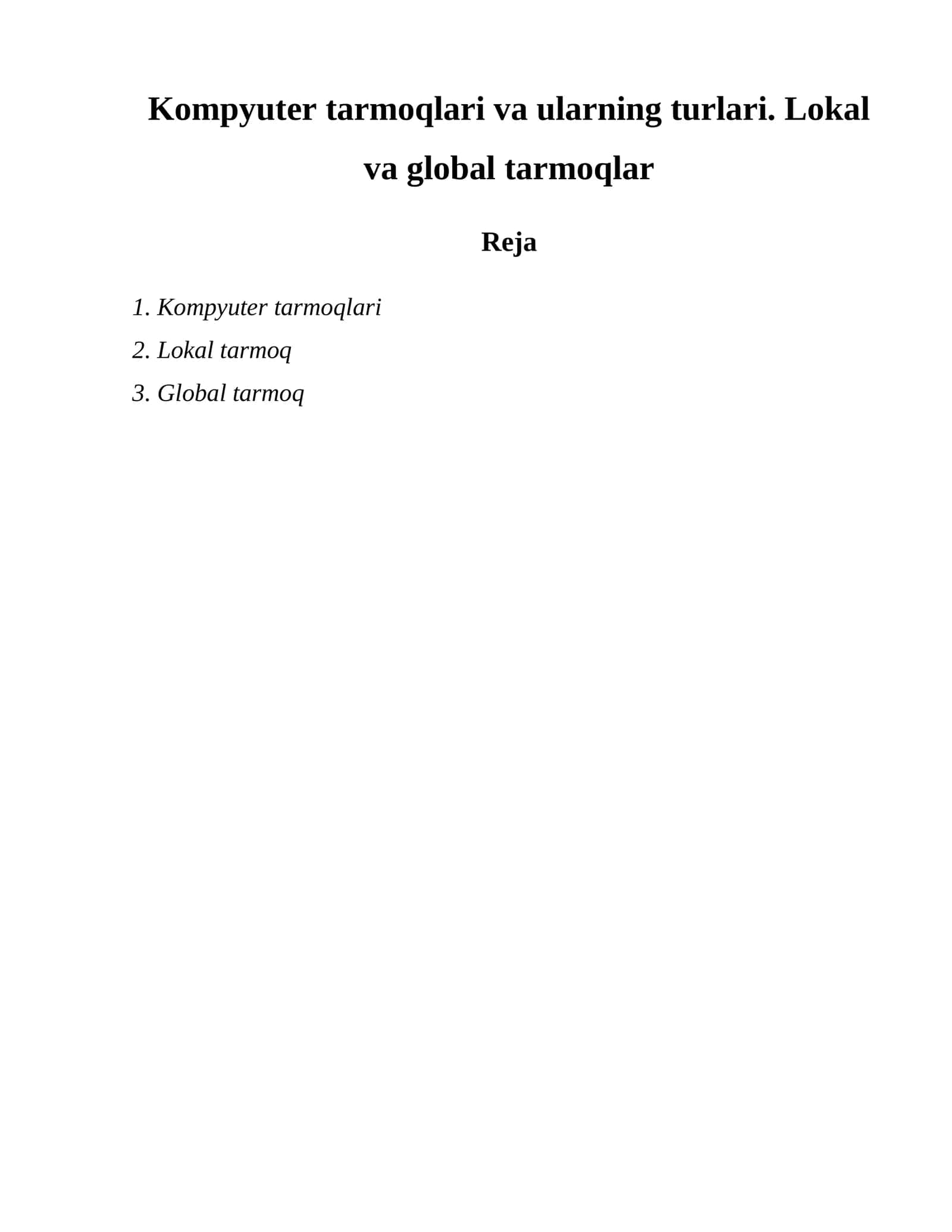 Kompyuter tarmoqlari