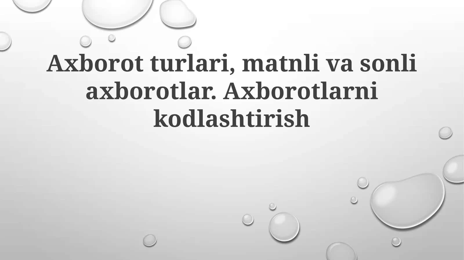 Ma'lumot turlari