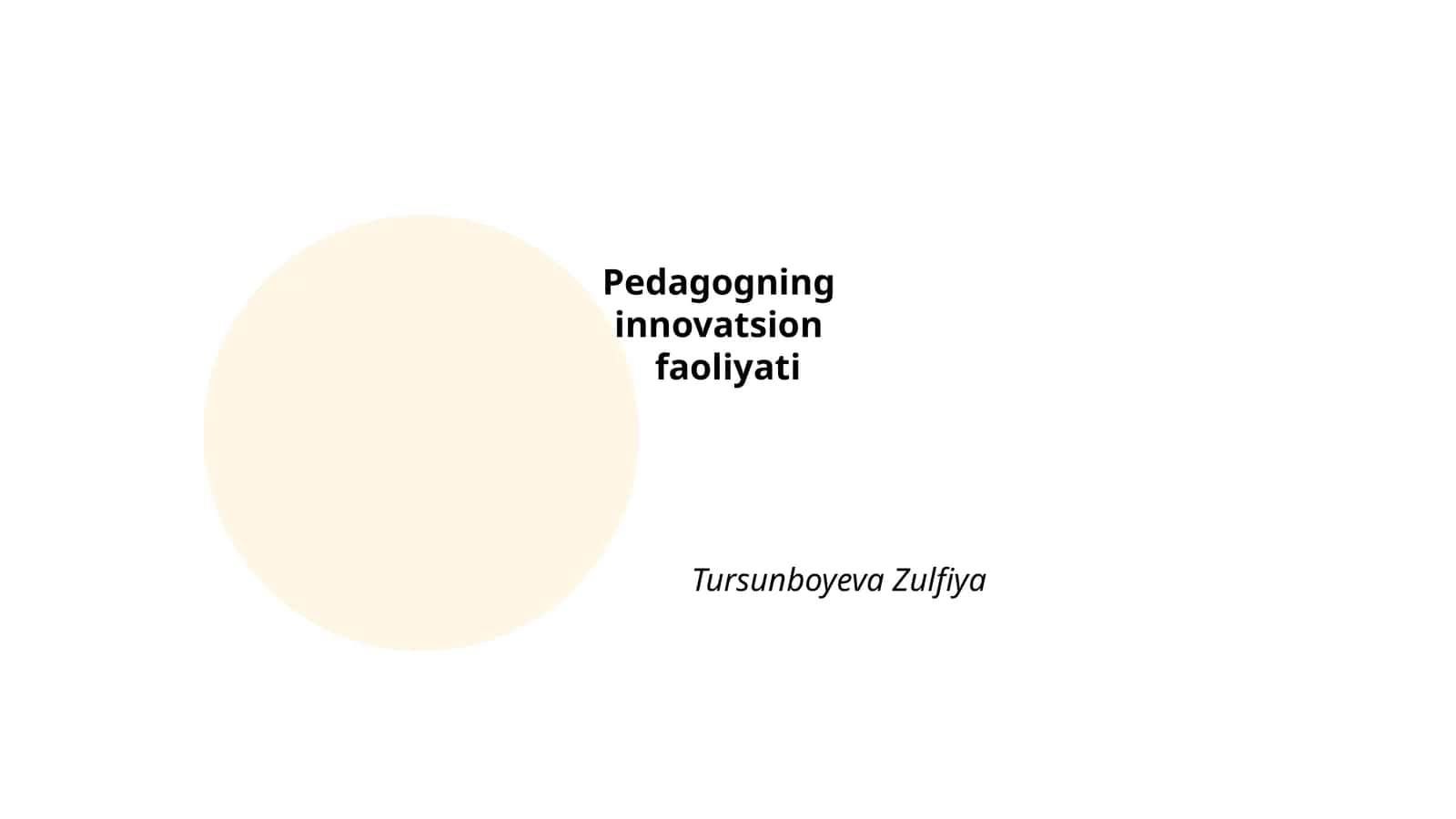Ta'limda innovatsion mahsulotlar yaratish