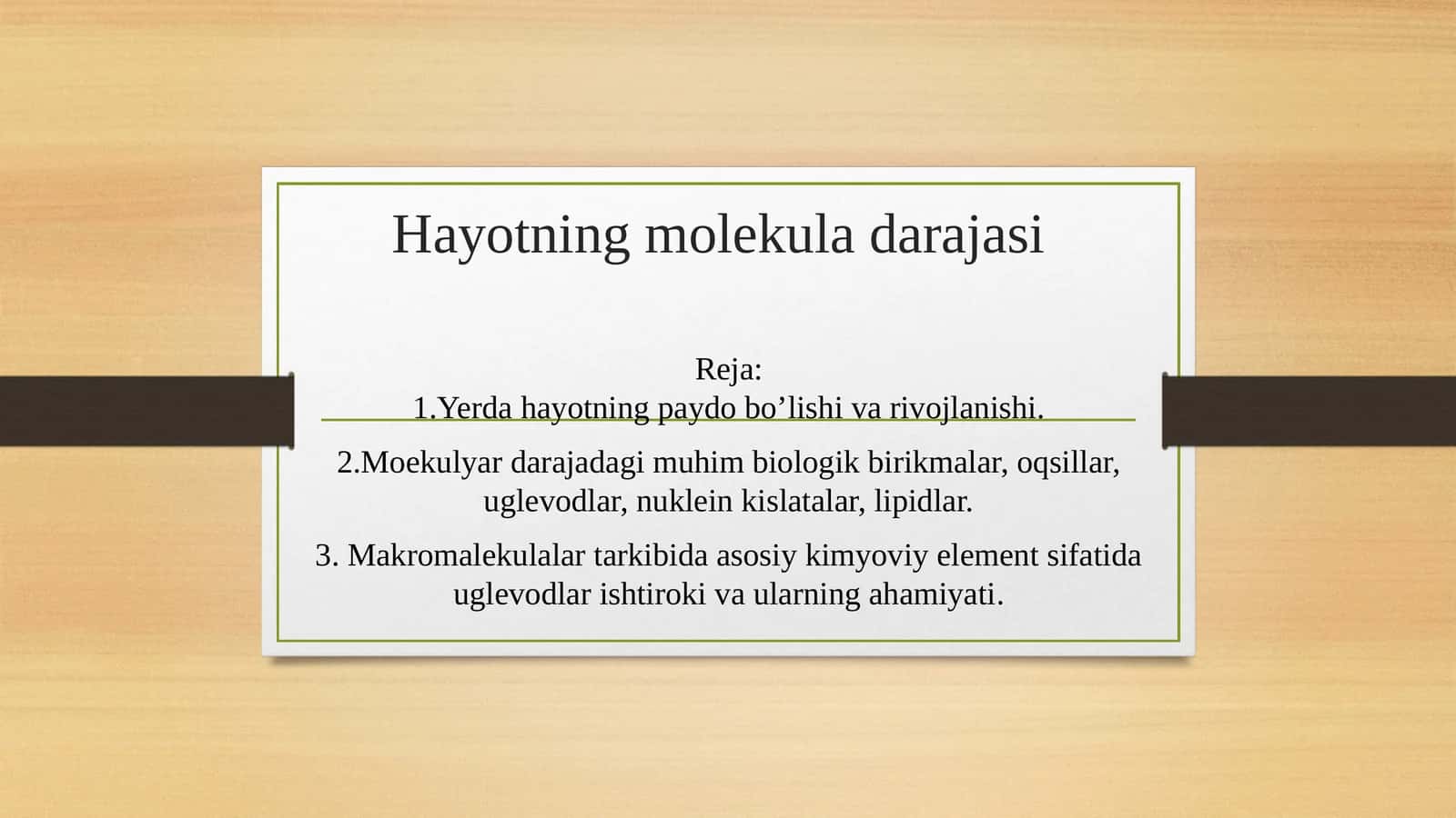 Hayotning molekula darajasi
