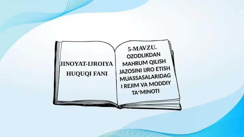 Ozodlikdan mahrum qilish jazosini ijro etish muassasalaridagi rejim va moddiy ta‘minoti