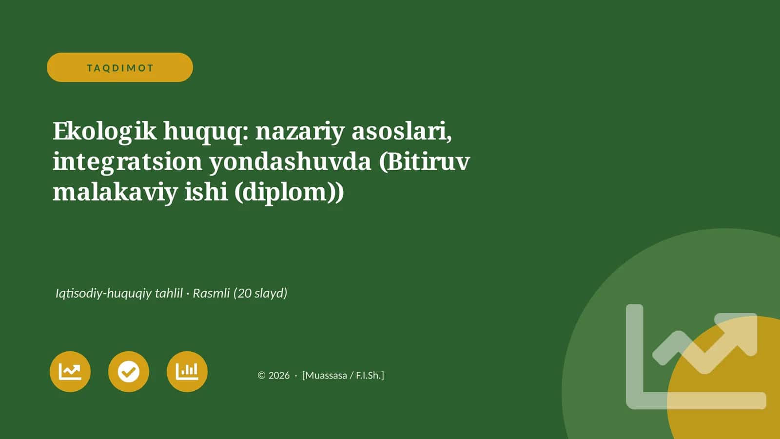 Ekologik huquq: nazariy asoslari, integratsion yondashuvda (Bitiruv malakaviy ishi (diplom))