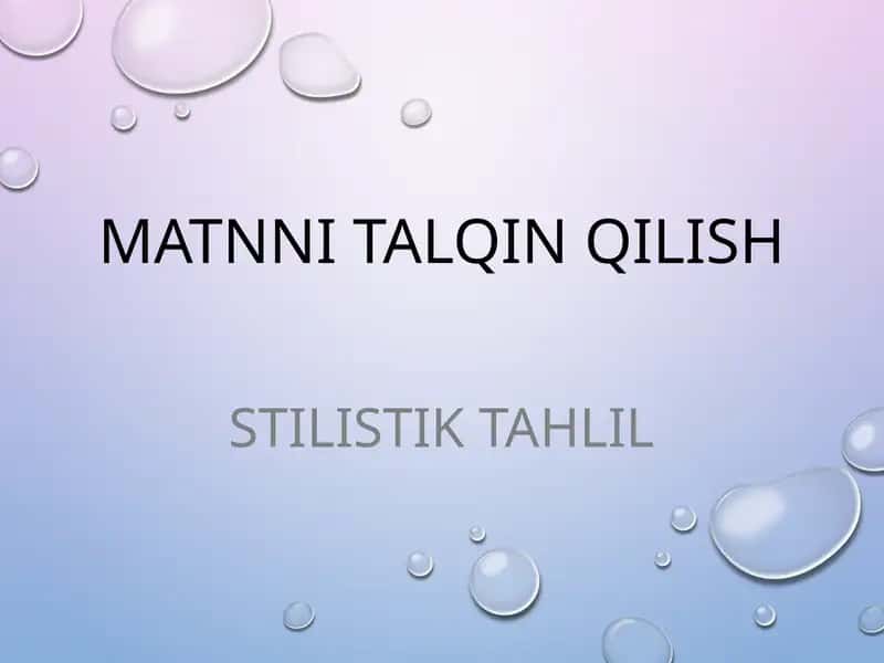 Matnni talqin qilish