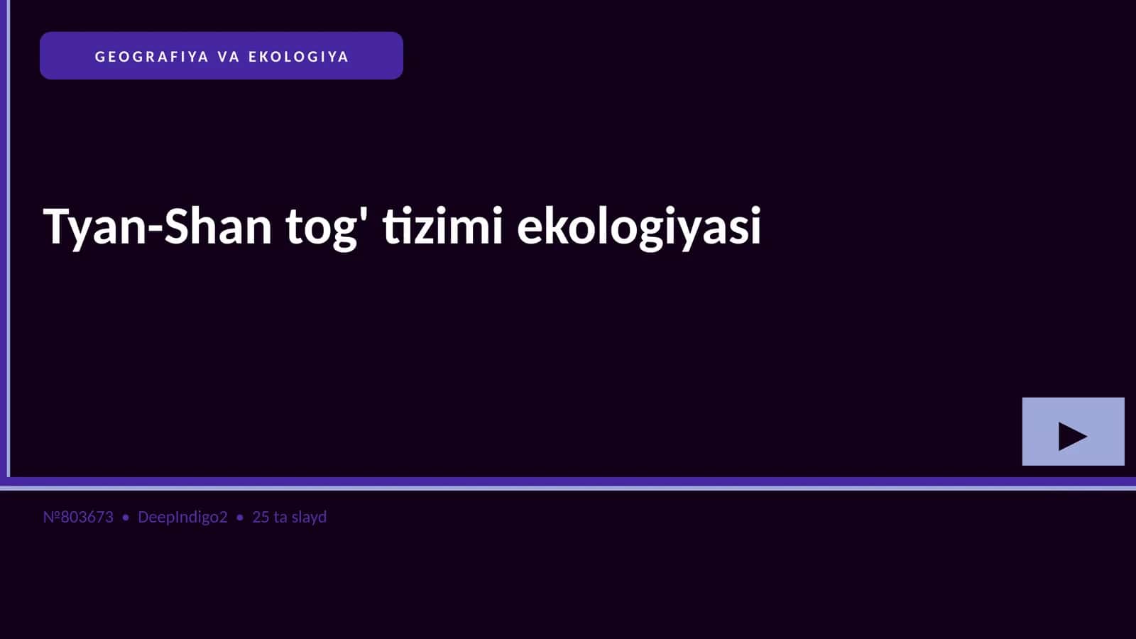 Tyan-Shan tog' tizimi ekologiyasi