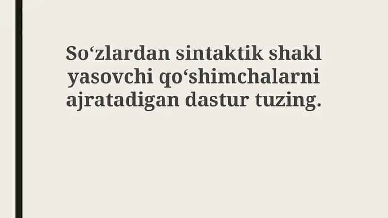 Suffixlarni Aniqlash va Ko'p Ma'nolilikni Hal Qilish