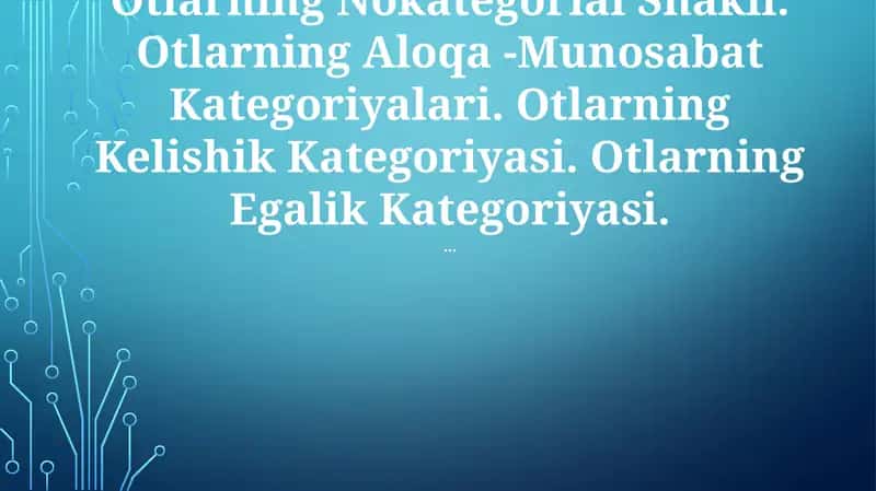 Otlarning Nokategorial Shakli