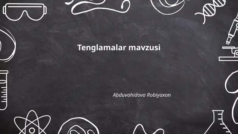 Tenglamalar mavzusi