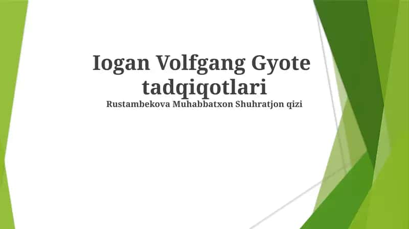 Iogan Volfgang Gyote tadqiqotlari