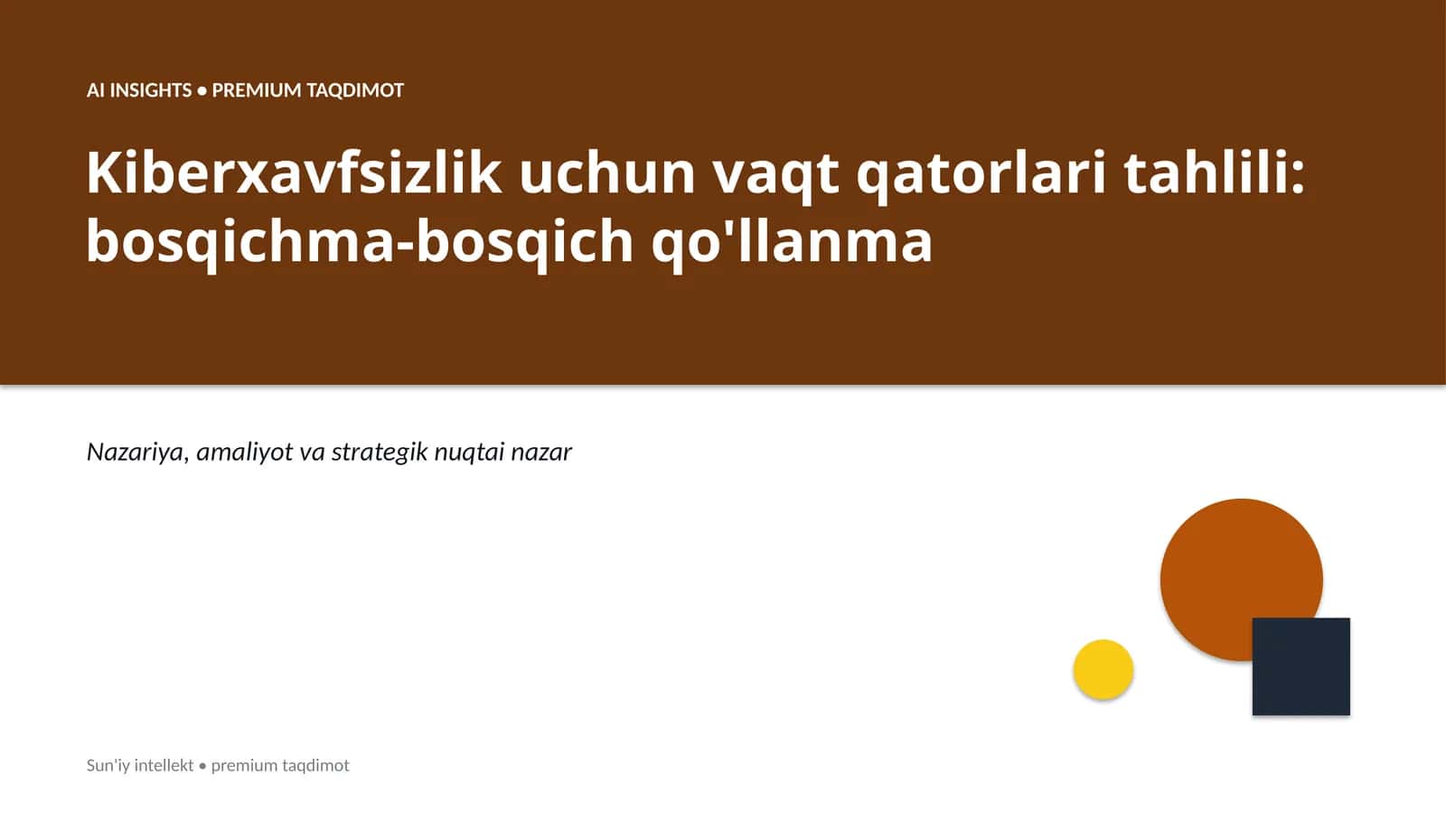 Kiberxavfsizlik uchun vaqt qatorlari tahlili: bosqichma-bosqich qo'llanma